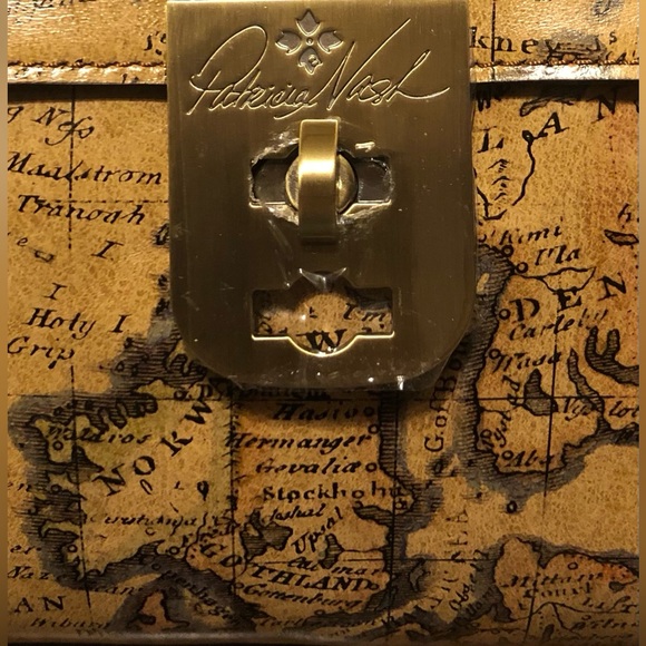 NWT-Patricia Nash-SET-European Map-Carisbrooke Satchel & Cassis ID Case-$248 - Picture 3 of 16